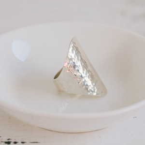 Hammered Silver Statement Ring