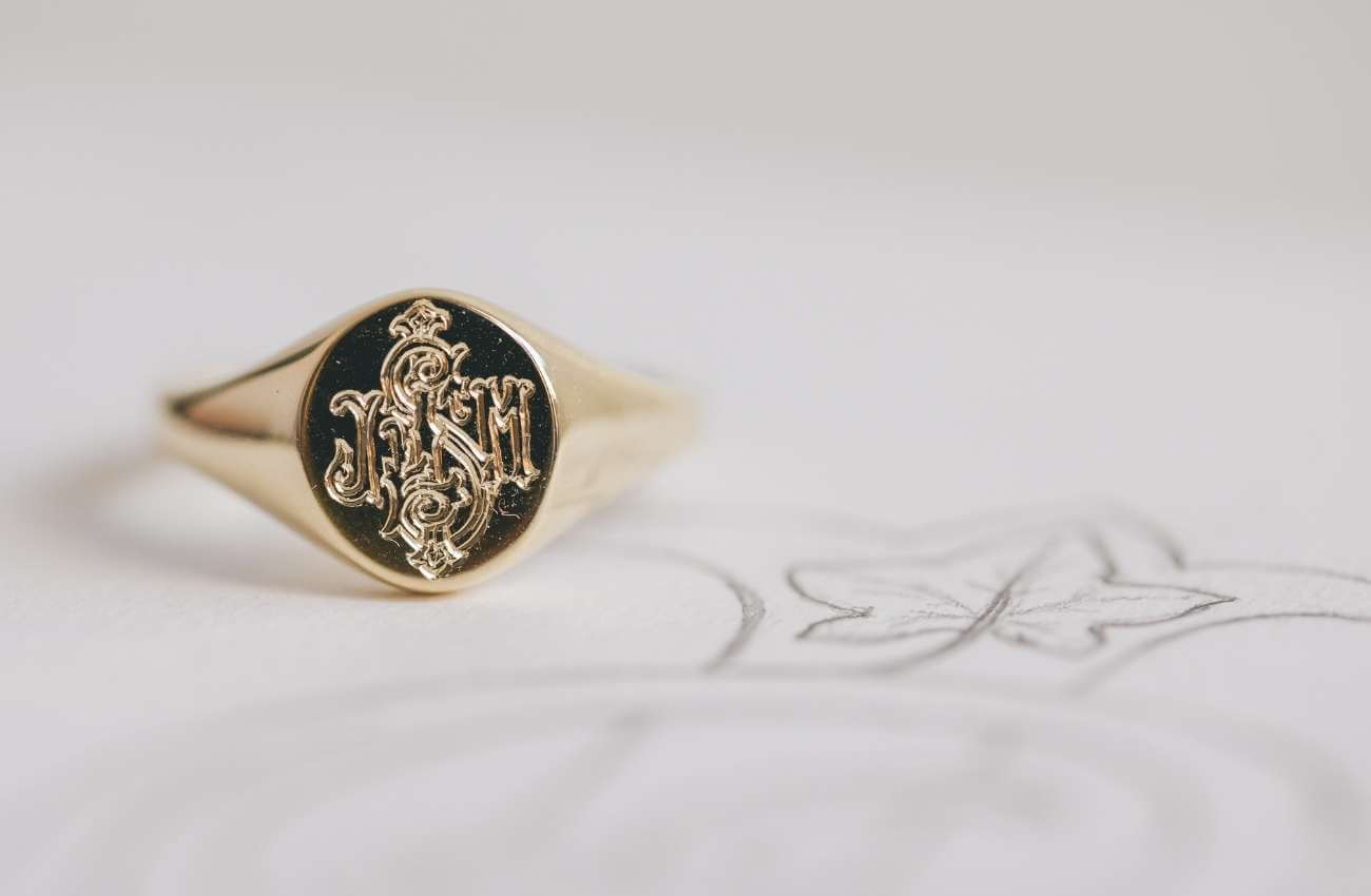 Hand Engraved Signet Rings for Women | deBebians