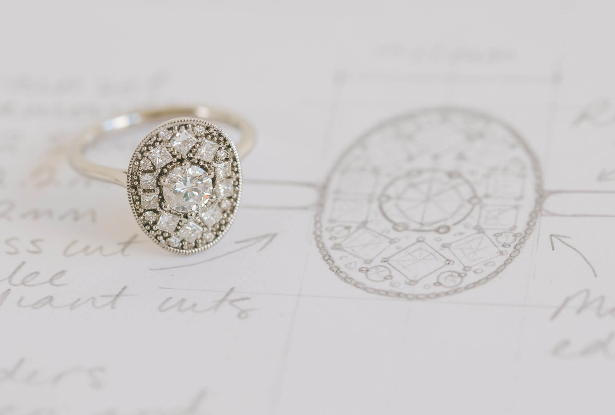 Ballerina halo ring hot sale