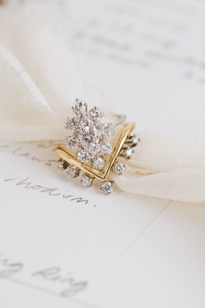 Wishbone and Spaced Out Diamond Fitted Wedding Ring