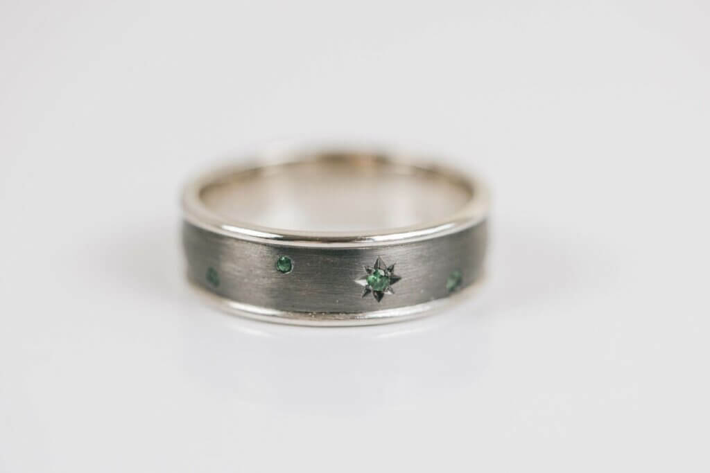 Platinum with Black Rhodium and Tsavorites