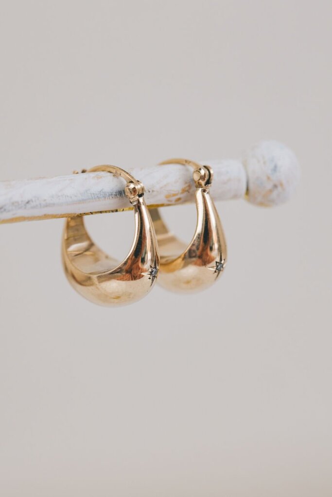 Star Set Creole Style Earrings