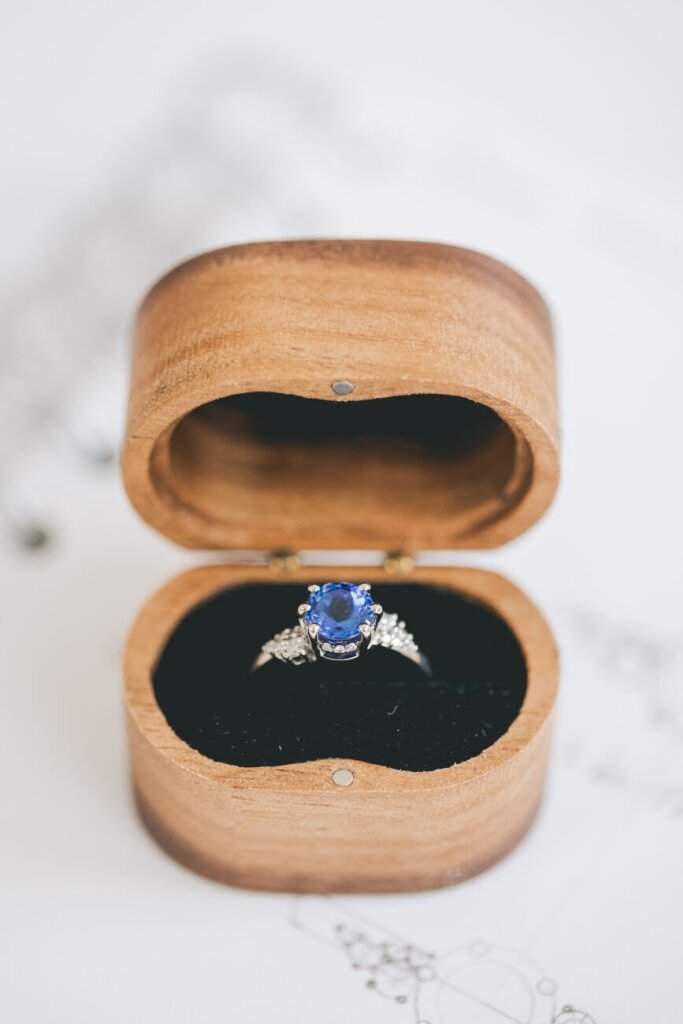 Tanzanite and Diamond Engagement Ring