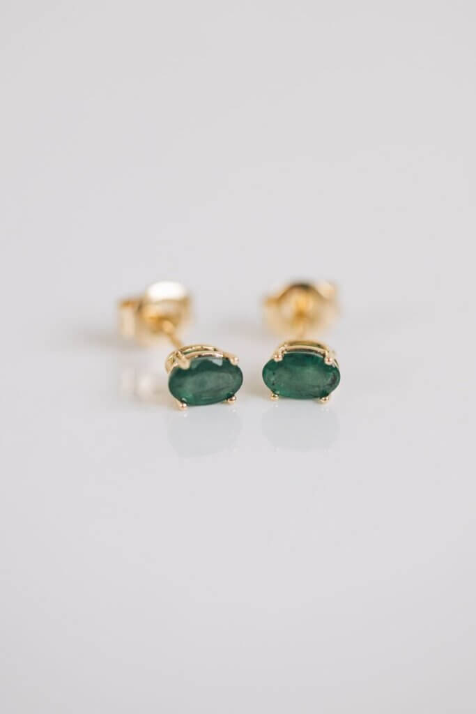 Oval Emerald Stud Earrings