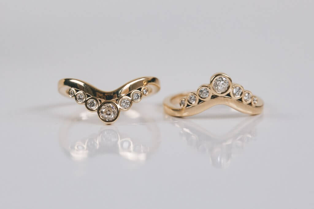 Pair of Curved Wedding Rings