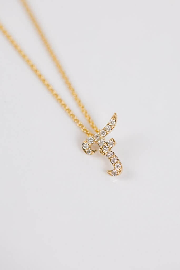 Diamond Set Initial Pendant
