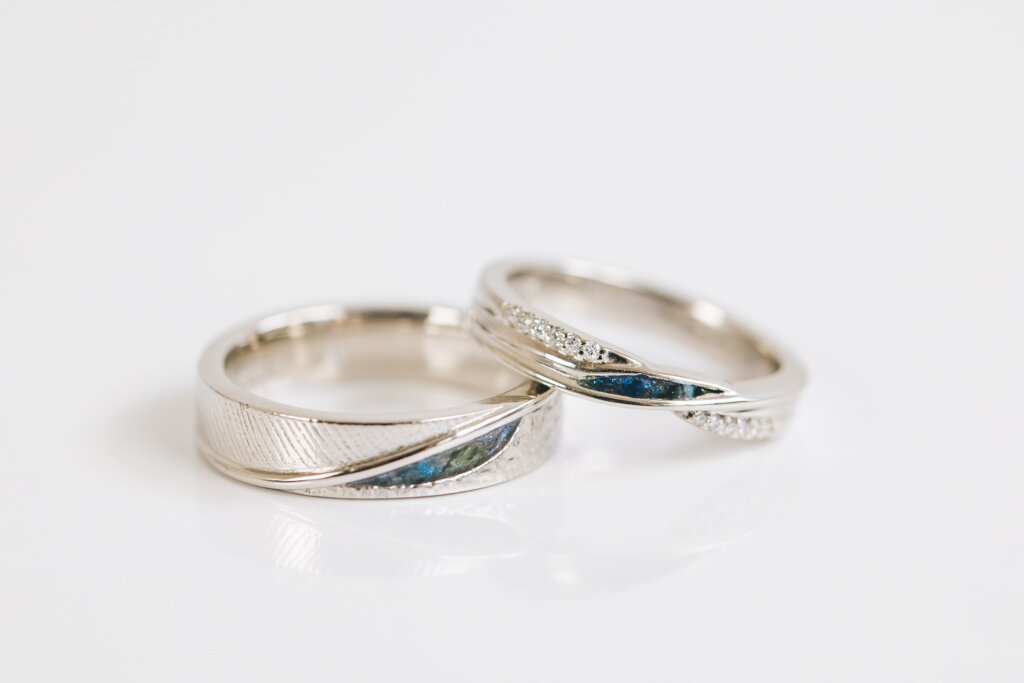 Labradorite Inlay Wedding Rings