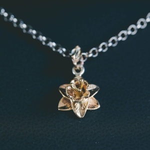 Recycled Gold Daffodil Pendant