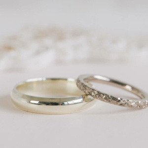 Natural White Gold White Gents Wedding Ring