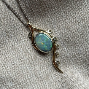 Opal and Mixed Gold Pendant