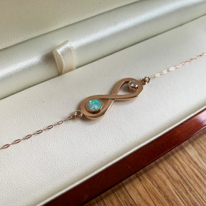 Opal and Diamond Rose Gold Bracelet