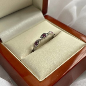 Scallop Shaped Ruby Eternity Ring