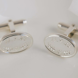 Groom's Gift Engraved Wedding Day Cufflinks