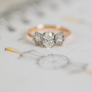 Contemporary Twist on Art Deco Engagement Ring