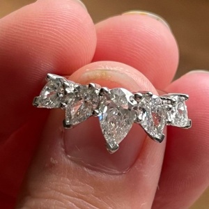 Pear Cut Tiara Style Eternity Ring