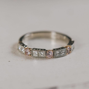 Pink and White Diamond Eternity Ring