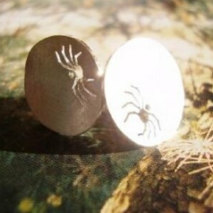 Hand Pierced Spider Stud Earrings