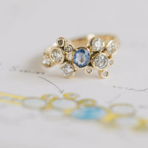 Diamond and Sapphire Scatter Ring