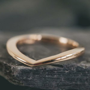 Rose Gold Fitted Wishbone Wedding Ring