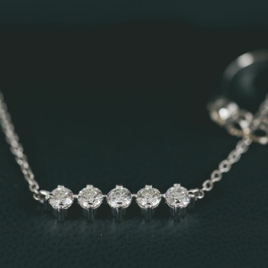 Claw Set Diamond Bar Necklace