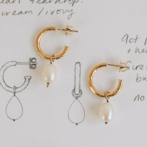 Family Gold Bridal Hoop Earrings