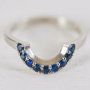 Horseshoe Fitted Sapphire Wedding Ring