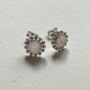 Rose Quartz halo earrings
