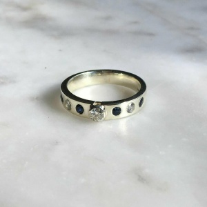 Diamond and Sapphire Dress Ring