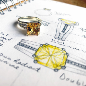 Citrine and Diamond Memorial Dress Ring