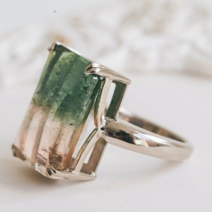 Watermelon Tourmaline Dress Ring