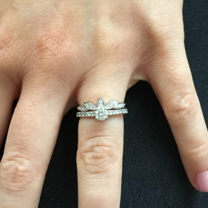 Pretty Solitaire Engagement Ring and Tiara Style Wedding Ring