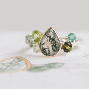 Green Gemstone Dress Ring