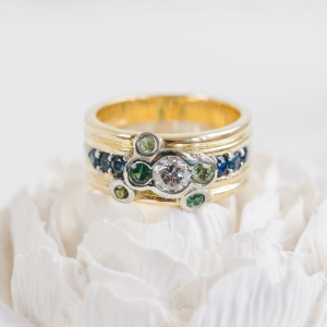 Combined Engagement and Wedding Ring for Vow Renewal