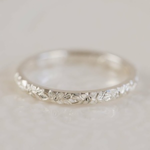 Hand Engraved Silver Placeholder Ring