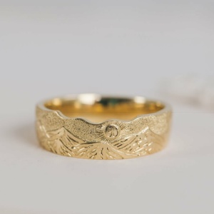 Golden Anniversary Mountain Inspired Fitted Ring