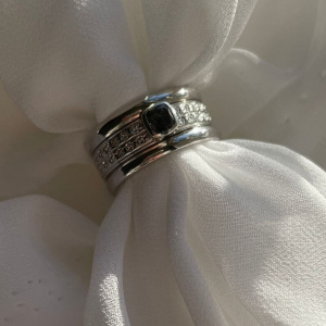 Salt and Pepper Diamond Wedding Ring Upgrade