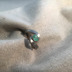 Mint Paraiba Tourmaline Twist Engagement Ring