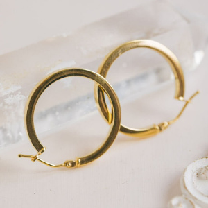 Square Profile Hoop Earrings