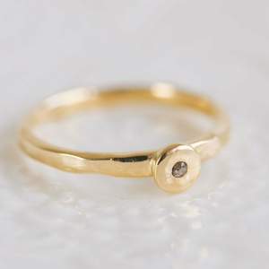 Black Diamond Recycled Gold Stacking Ring
