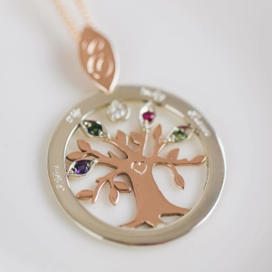 Family Tree Birthstone Pendant