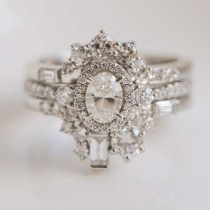 Platinum and Diamond Enhancer Wedding Ring