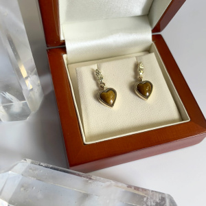 Tigers Eye Drop Stud Earrings