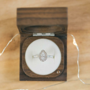 Pear Cut Halo Engagement Ring