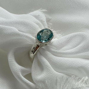 Aquamarine and Diamond Dress Ring