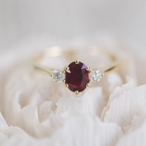 Ruby and Diamond Trilogy Ring