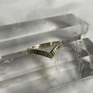 Diamond Cut Wishbone Wedding Ring