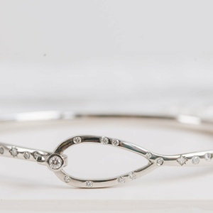 Scatter Set Palladium and Diamond Bangle