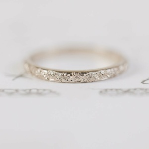 Sunflower Engraved Wedding Ring