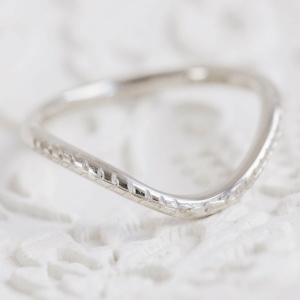 Hand Engraved Fitted Platinum Wedding Ring