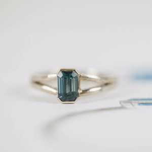 Octagonal Cut Mid-Blue Sapphire